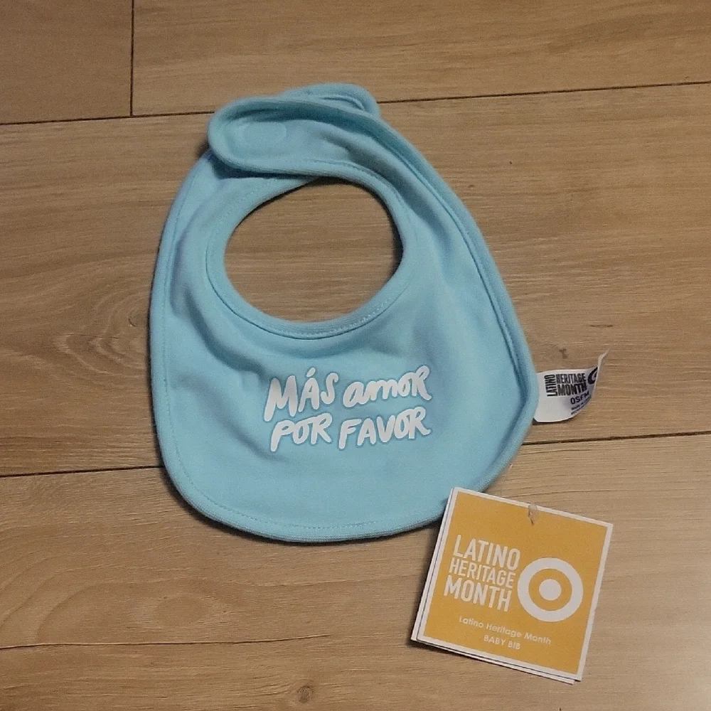 Latino Heritage Month Baby Bib in Light Blue